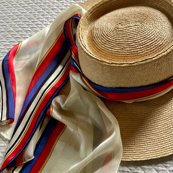 Vintage ECHO striped, long silk scarf - Picture 9 of 9
